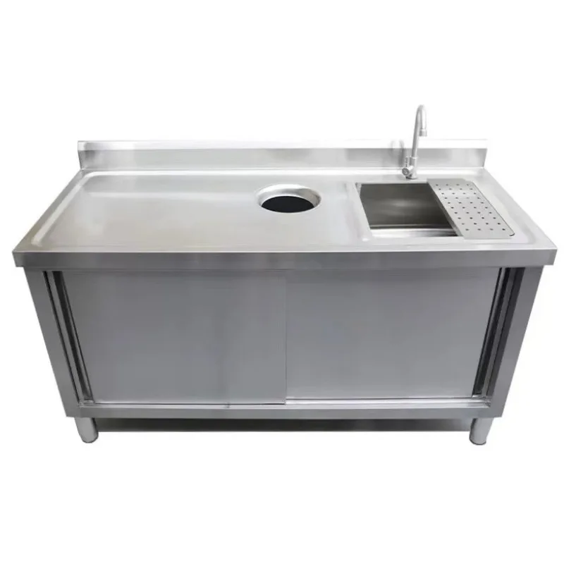 Fruit shop fruit cutting table stainless steel sink sink cabinet garbage port vegetable washing dish integrated operation table
Fruit shop fruit cutting table stainless steel sink sink cabinet garbage port vegetable washing dish integrated operation table