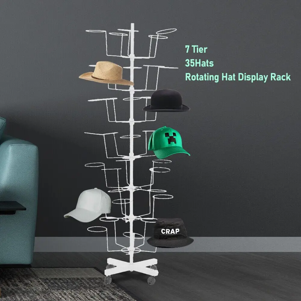 7-Tier Rotating Metal Hat & Cap Display Rack - Retail Quality Floor Spinner Stand for Hats, Caps, and Accessories
7-Tier Rotating Metal Hat & Cap Display Rack - Retail Quality Floor Spinner Stand for Hats, Caps, and Accessories