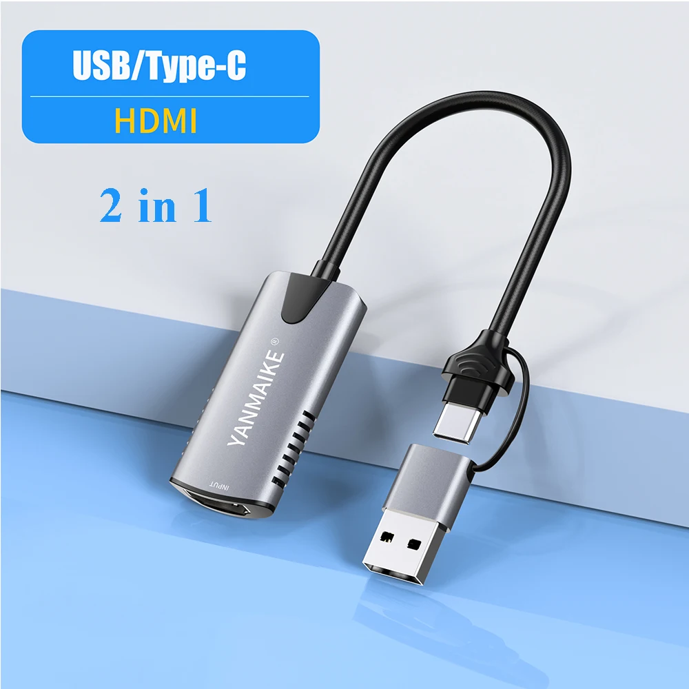 USB2.0 Video Capture Card HD 4K Display Surveillance Camera Record Live Audio Video Grabber Type C To HDMI Adaptor Conventer
USB2.0 Video Capture Card HD 4K Display Surveillance Camera Record Live Audio Video Grabber Type C To HDMI Adaptor Conventer