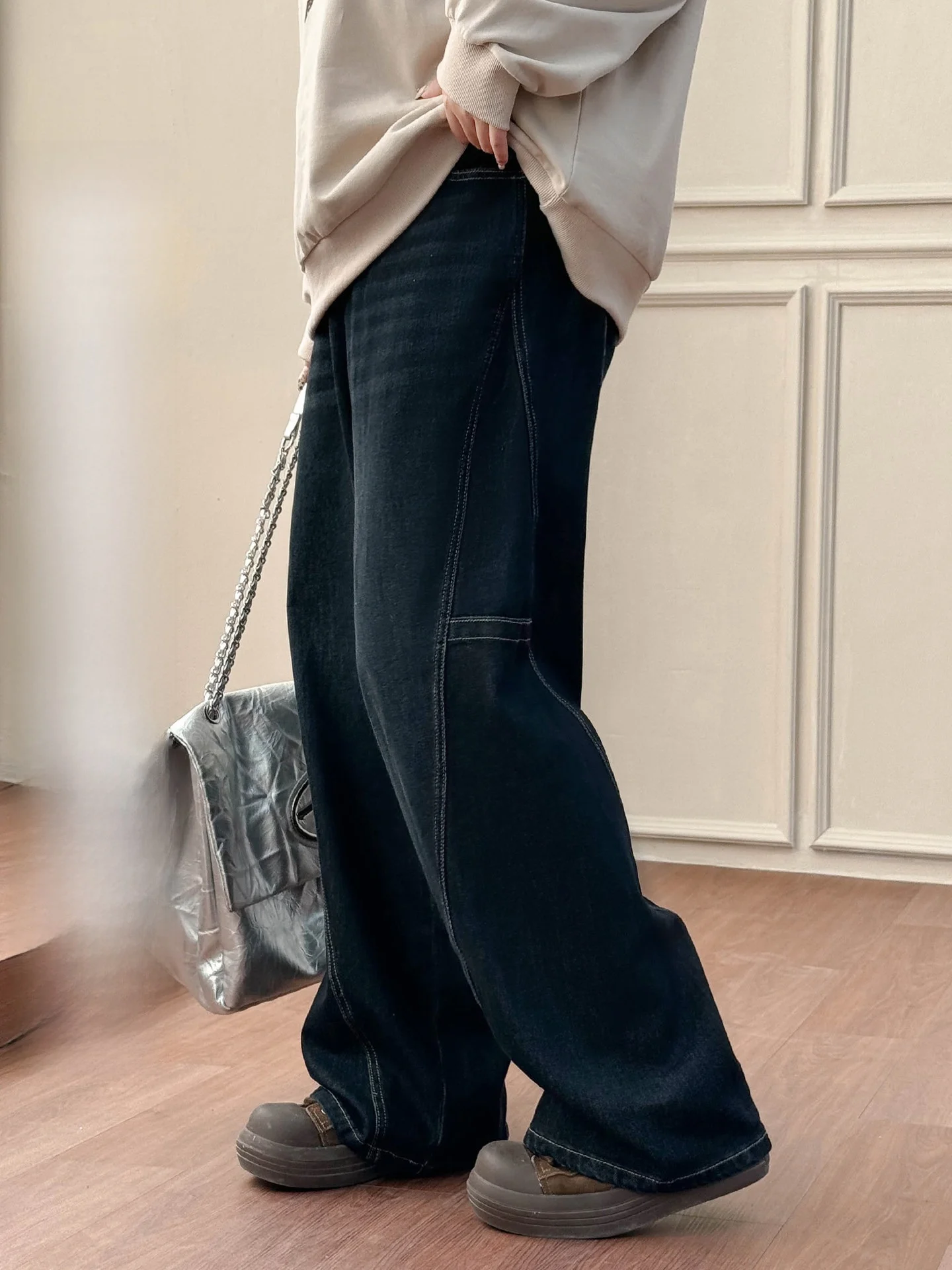 High Waist Wide Leg Cool Casual Workwear Jeans Retro Stitching Design Spring Summer plus Size Women's Faion Pants
High Waist Wide Leg Cool Casual Workwear Jeans Retro Stitching Design Spring Summer plus Size Women's Faion Pants