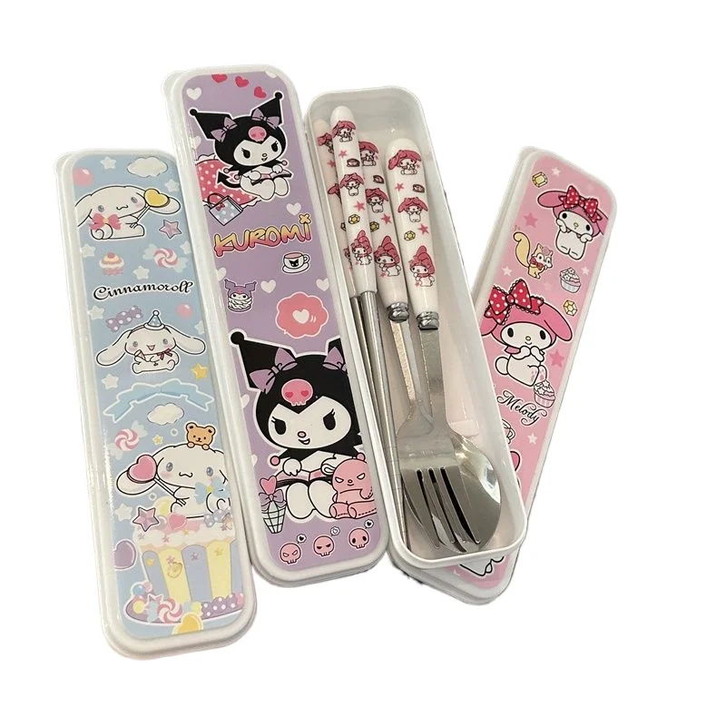 Sanrio tableware cartoon cute portable boxed spoon fork chopsticks stainless steel set children's tableware wholesale
Sanrio tableware cartoon cute portable boxed spoon fork chopsticks stainless steel set children's tableware wholesale