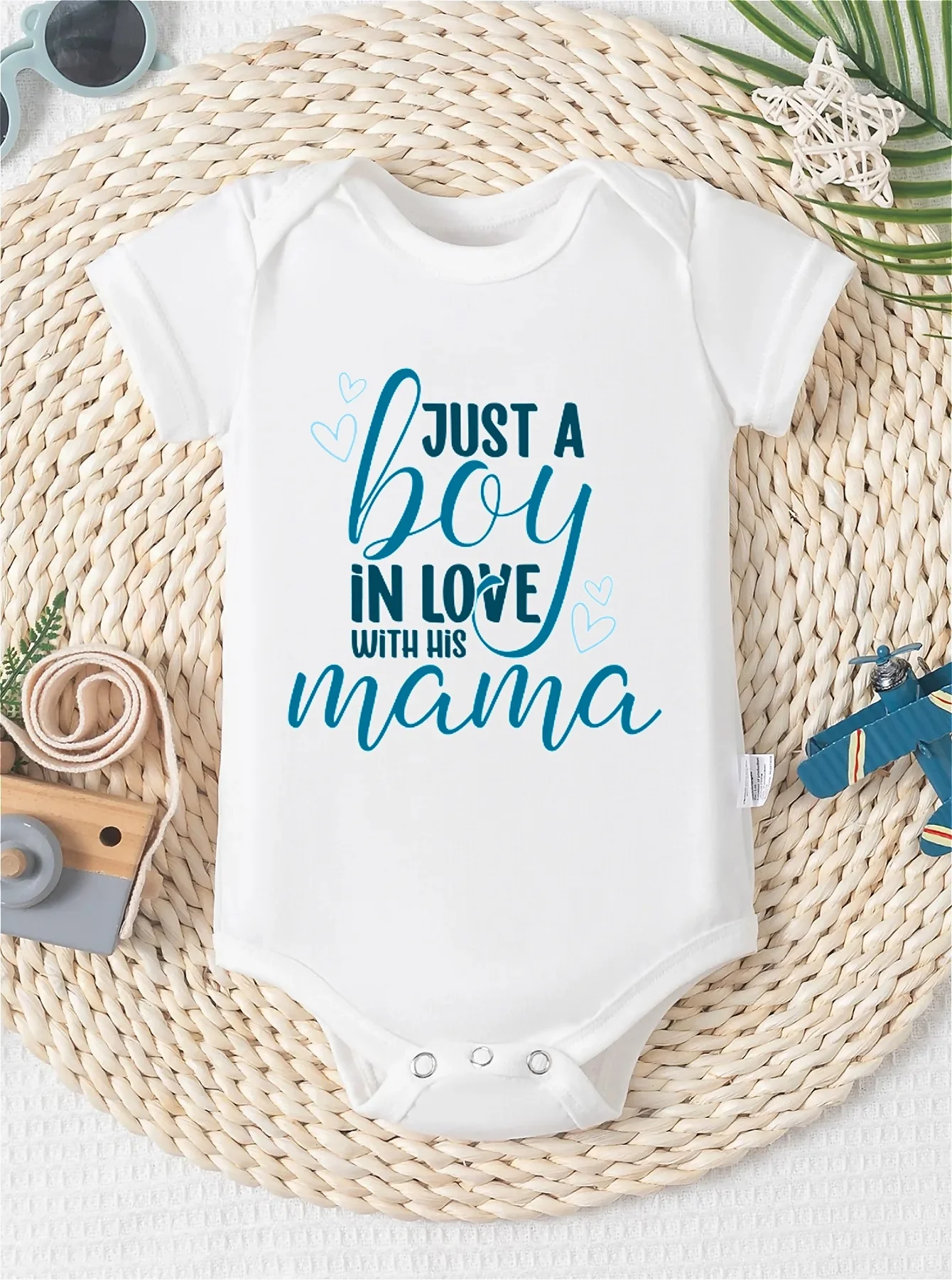 Letter casual short sleeved heart-shaped jumpsuit, machine washable, convenient for changing diapers | Round neck jumpsuit
Letter casual short sleeved heart-shaped jumpsuit, machine washable, convenient for changing diapers | Round neck jumpsuit