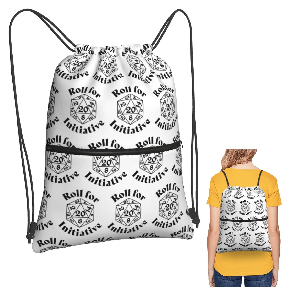 Roll For Initiative Dnd Game Backpacks Multi-function Drawstring Bags Sundries Bag Book Bags for Travel Students
Roll For Initiative Dnd Game Backpacks Multi-function Drawstring Bags Sundries Bag Book Bags for Travel Students