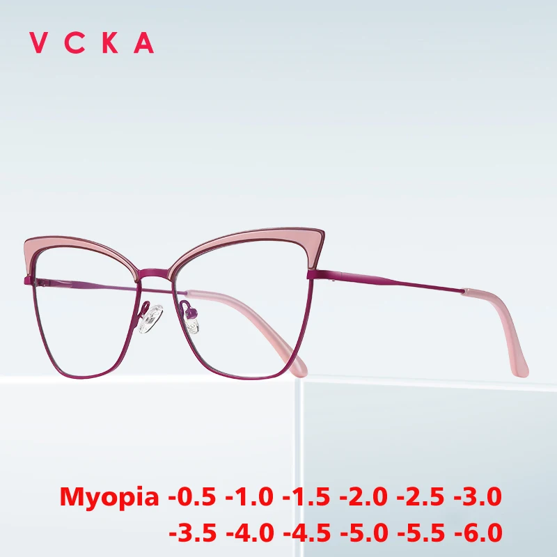 VCKA Women Cat Eye Myopia Glasses Frames Fashion Anti-blue light Vintage Optics Metal Frame Prescription Eyewear -0.50 TO -10
VCKA Women Cat Eye Myopia Glasses Frames Fashion Anti-blue light Vintage Optics Metal Frame Prescription Eyewear -0.50 TO -10
