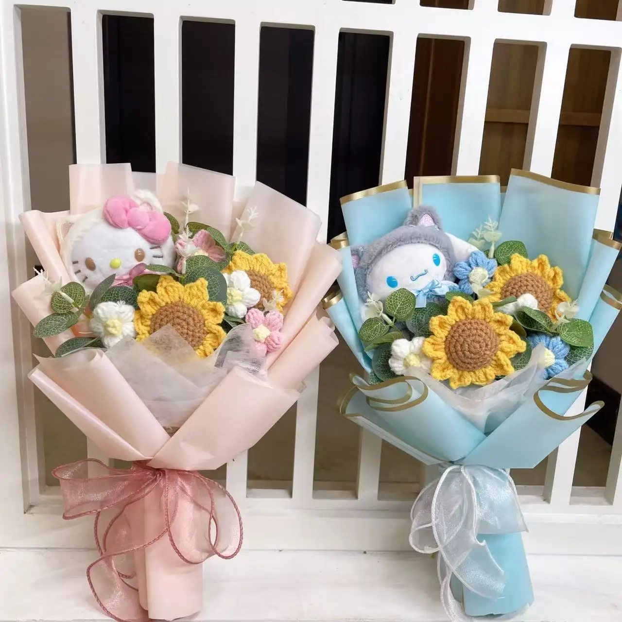 Готовый букет Sanrio My Melody Kuromi Cinnamoroll Hello Kitty с подсолнухами, подарки на день Святого Валентина, Рождество, выпускной
Готовый букет Sanrio My Melody Kuromi Cinnamoroll Hello Kitty с подсолнухами, подарки на день Святого Валентина, Рождество, выпускной