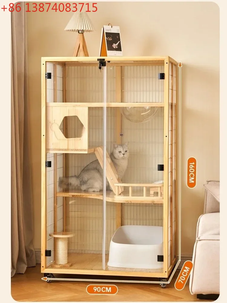 Panoramic Cat Villa Large Free Space Home Solid Wood Luxury Cat Cabinet Indoor Cat Cage
Panoramic Cat Villa Large Free Space Home Solid Wood Luxury Cat Cabinet Indoor Cat Cage