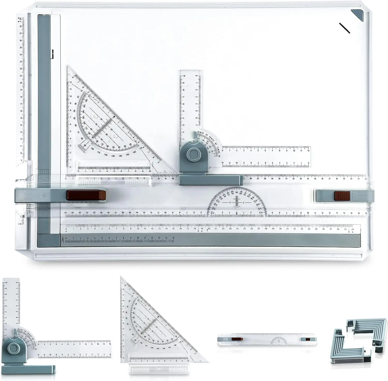 A3 Portable Drawing Board, Multi-Function Metric Drafting Table Drafting Board with Clear Rule
A3 Portable Drawing Board, Multi-Function Metric Drafting Table Drafting Board with Clear Rule
