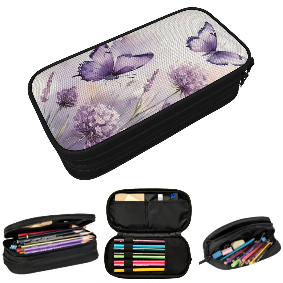 Фиолетовый пенал с лавандой и фиолетовыми бабочками для студентов, школьный пенал, сумка для канцелярских принадлежностей, сумка-держатель для ручек
Фиолетовый пенал с лавандой и фиолетовыми бабочками для студентов, школьный пенал, сумка для канцелярских принадлежностей, сумка-держатель для ручек