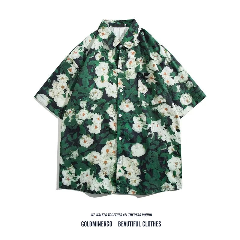 Hawaii Flower Men's Casual Loose Short Sleeve Shirt Korean Style Oversize Couple Match Five Sleeve Print No Iron Treatment
Hawaii Flower Men's Casual Loose Short Sleeve Shirt Korean Style Oversize Couple Match Five Sleeve Print No Iron Treatment