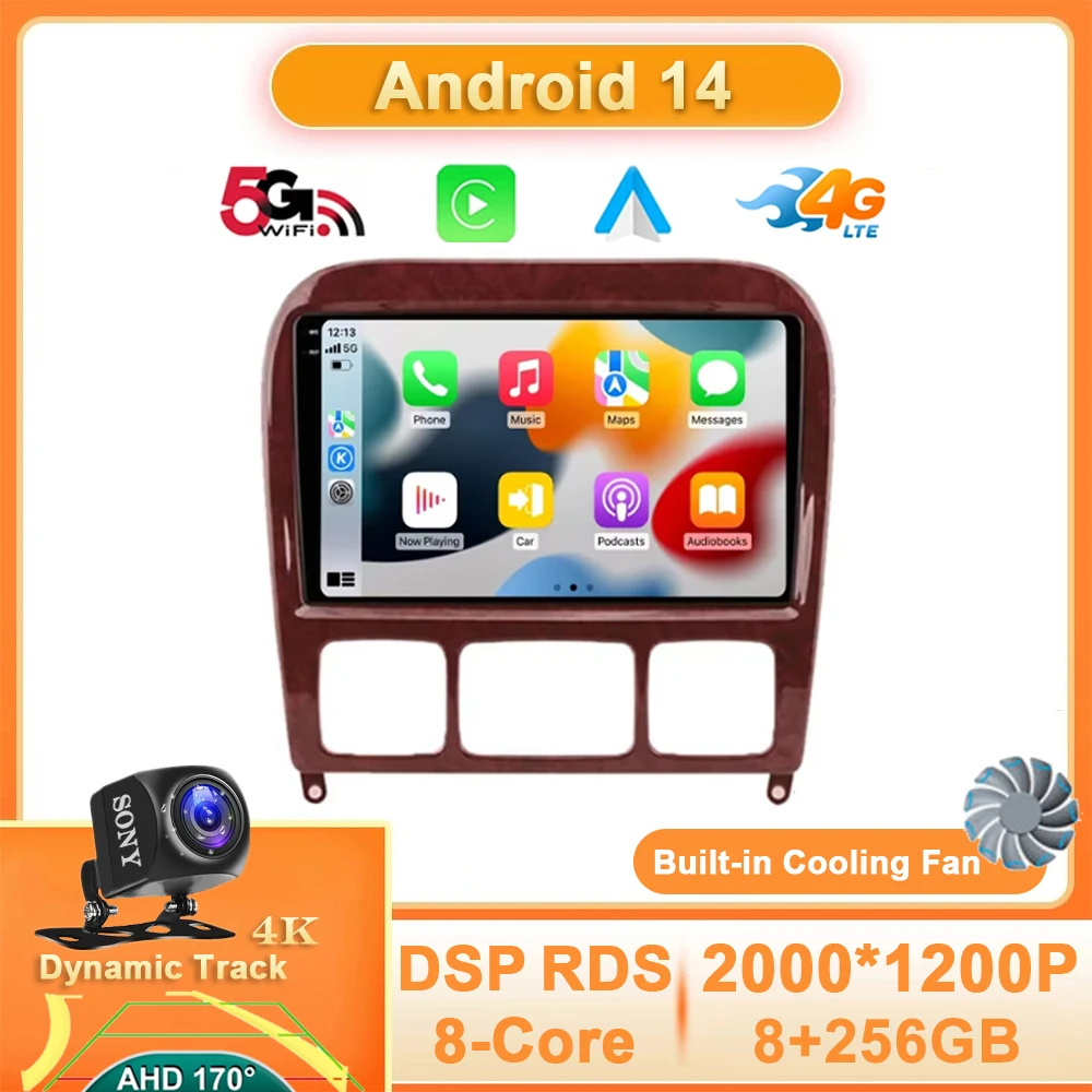 Android 14 For Mercedes Benz S Class W220 S280 S320 S350 S400 S430 S500 S600 AMG 1998 - 2005 Car Radio Auto Carplay Video Player
Android 14 For Mercedes Benz S Class W220 S280 S320 S350 S400 S430 S500 S600 AMG 1998 - 2005 Car Radio Auto Carplay Video Player