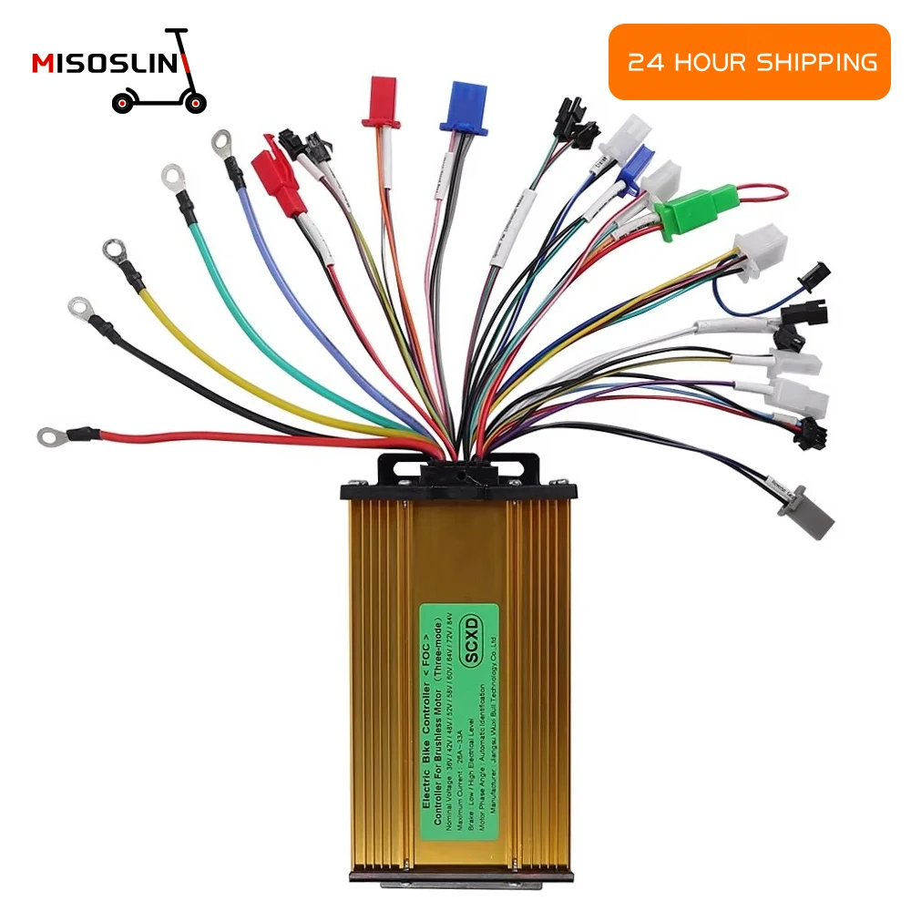 36V-84V 750W 800W 1000W Brushless Controller 26A-33A Sine Wave for Electric Bicycle Scooter Motor Controller Regulation Parts
36V-84V 750W 800W 1000W Brushless Controller 26A-33A Sine Wave for Electric Bicycle Scooter Motor Controller Regulation Parts