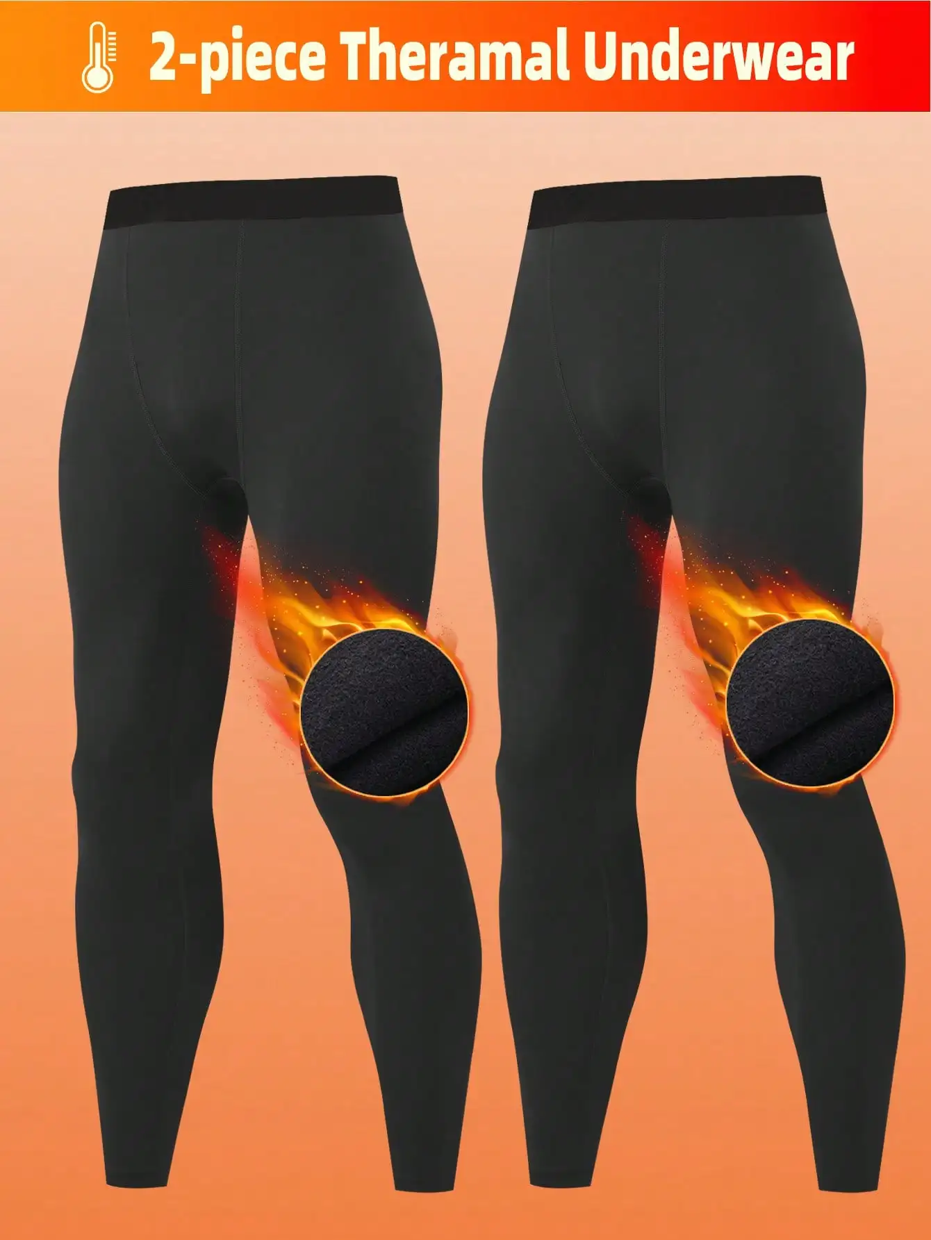 Комплект из 2 мужских термобрюк, с высокой эластичной талией, трикотажная ткань, однотонный черный цвет
Комплект из 2 мужских термобрюк, с высокой эластичной талией, трикотажная ткань, однотонный черный цвет