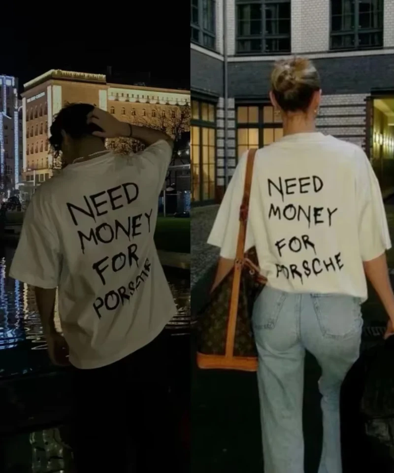 Летняя одежда Женские футболки Need Money for Porsche Футболка Повседневный хлопковый топ Y2k Женские футболки с короткими рукавами Ins Y2k Лидер продаж
Летняя одежда Женские футболки Need Money for Porsche Футболка Повседневный хлопковый топ Y2k Женские футболки с короткими рукавами Ins Y2k Лидер продаж