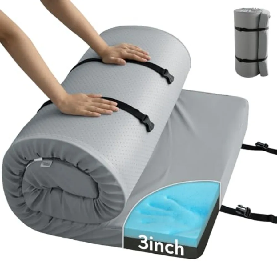 Memory Foam Camping Cot Mattress Pad 3 Inch Thick Sleeping Pad with Waterproof Cover Portable Roll up Cot Mattress Pad Mat for
Memory Foam Camping Cot Mattress Pad 3 Inch Thick Sleeping Pad with Waterproof Cover Portable Roll up Cot Mattress Pad Mat for