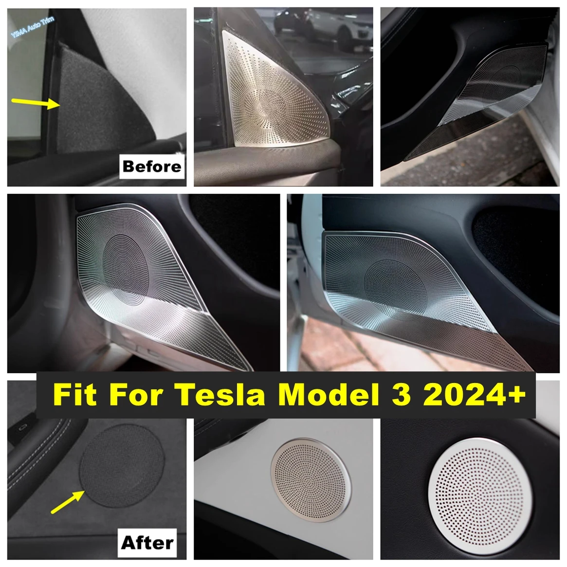 Car Pillar A Stereo / Door Stereo Speaker / Front / Rear Door Horns Decor Cover Trim For Tesla Model 3 2024 Interior Accessories
Car Pillar A Stereo / Door Stereo Speaker / Front / Rear Door Horns Decor Cover Trim For Tesla Model 3 2024 Interior Accessories