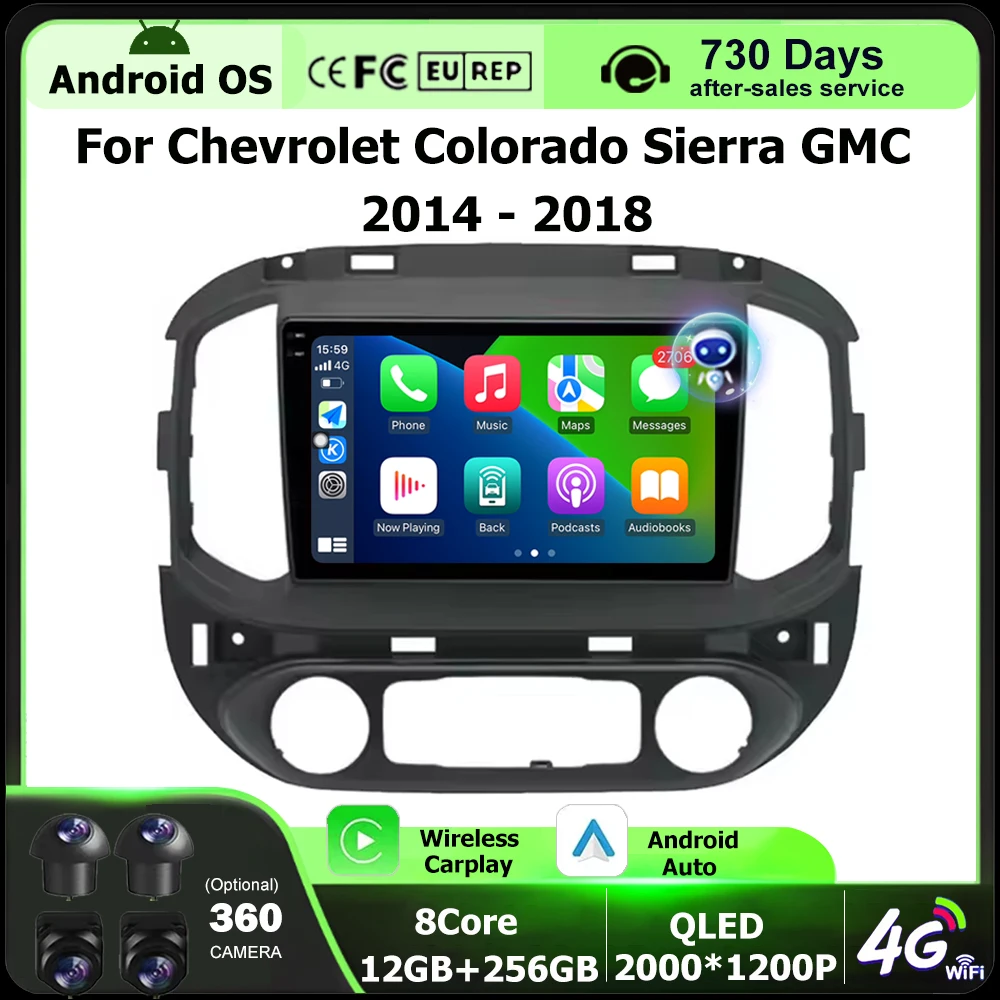 Автомобильный мультимедийный видеоплеер с GPS-навигацией для Chevrolet Colorado, Sierra, GMC 2014-2018, Android 16, беспроводной CarPlay
Автомобильный мультимедийный видеоплеер с GPS-навигацией для Chevrolet Colorado, Sierra, GMC 2014-2018, Android 16, беспроводной CarPlay