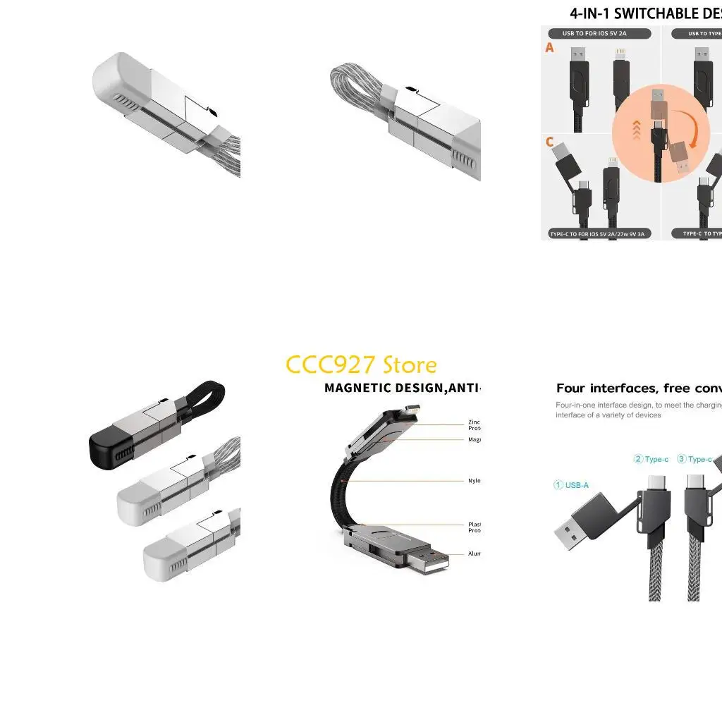 B03F Zincs Alloy Reinforced 4 in 1 Line 60W Fast Speed Syncs For Smartests Devices
B03F Zincs Alloy Reinforced 4 in 1 Line 60W Fast Speed Syncs For Smartests Devices
