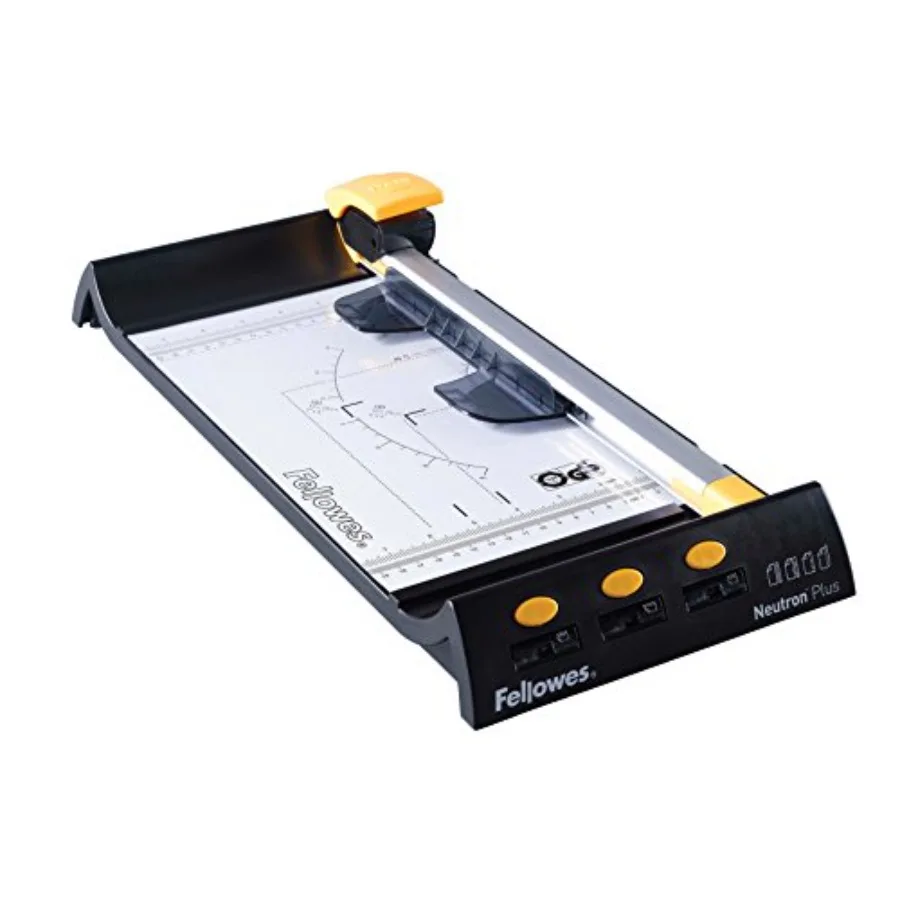 Neutron Plus 12 Rotary Trimmer for office use, aluminum and steel construction, black and silver finish, precision cutting with
Neutron Plus 12 Rotary Trimmer for office use, aluminum and steel construction, black and silver finish, precision cutting with