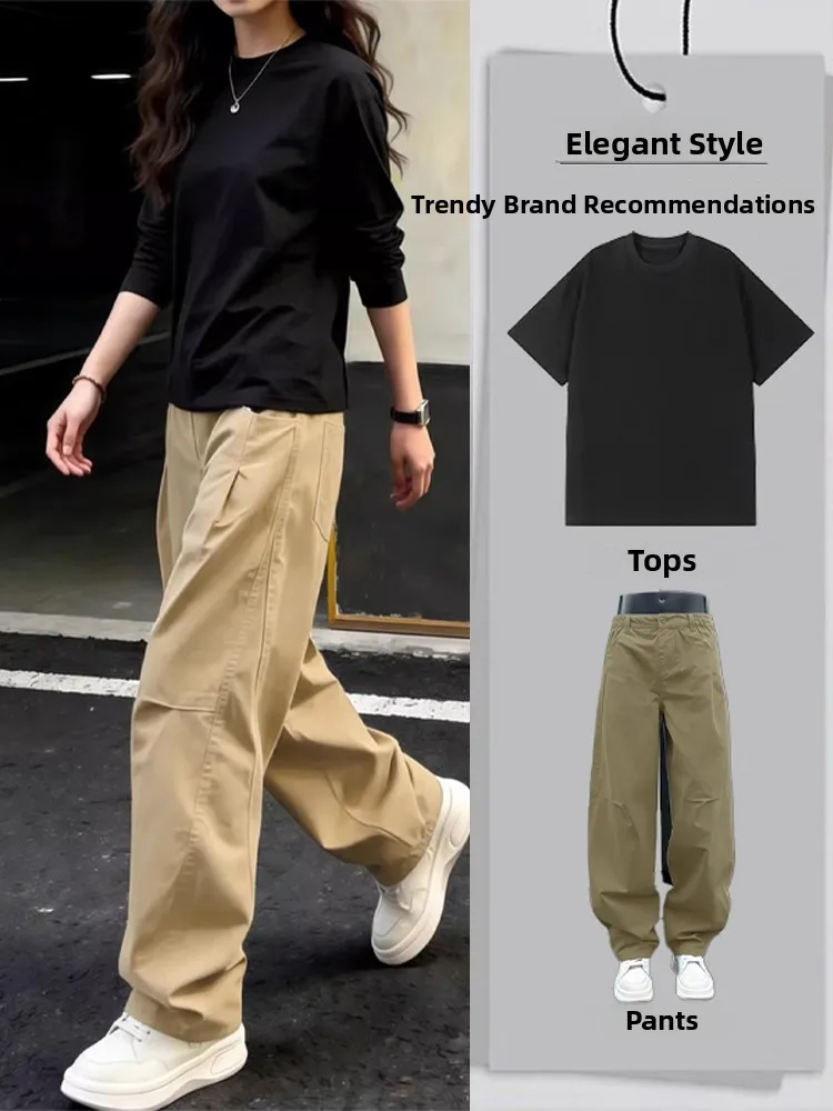 Khaki American Retro Short Sleeve Suit for Men High Street Workwear Pants with Proper Shoulder T-Shirt One Complete Set
Khaki American Retro Short Sleeve Suit for Men High Street Workwear Pants with Proper Shoulder T-Shirt One Complete Set