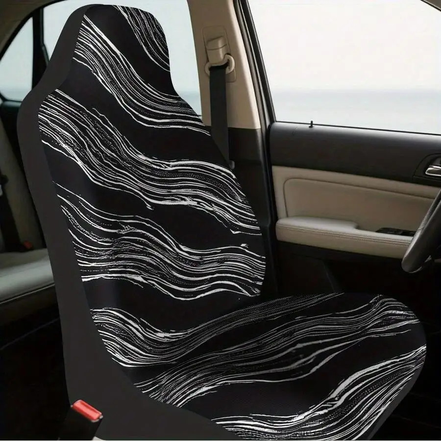 1 Piece Abstract Black And White Wavy Stripe Car Seat Cover For Front Seat, Soft Durable Daily Use
1 Piece Abstract Black And White Wavy Stripe Car Seat Cover For Front Seat, Soft Durable Daily Use