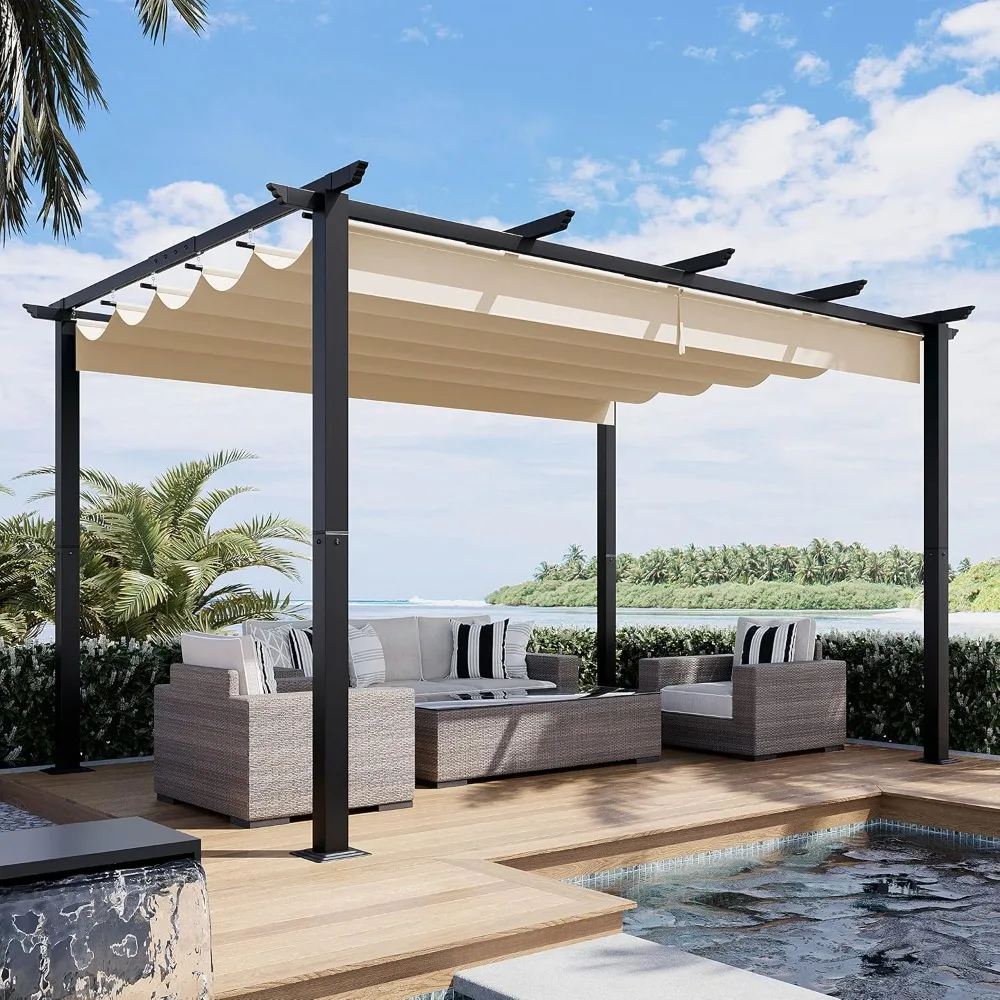 10' X 13'Retractable Pergola Sun Shade Canopy Patio Shelter Porch Beach Pavilion Grill Gazebo Modern Yard Grape Trellis Pergola
10' X 13'Retractable Pergola Sun Shade Canopy Patio Shelter Porch Beach Pavilion Grill Gazebo Modern Yard Grape Trellis Pergola