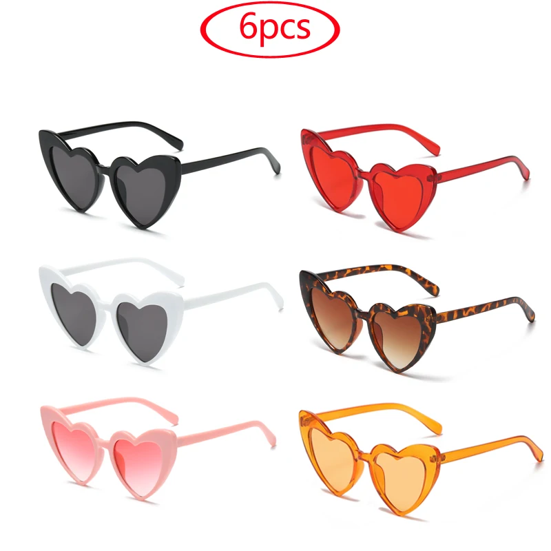 6pcs Heart Shaped Sunglasses Women Cat Eye Female Sun Glasses Men Brand Punk Love Eyewear Shades UV400
6pcs Heart Shaped Sunglasses Women Cat Eye Female Sun Glasses Men Brand Punk Love Eyewear Shades UV400