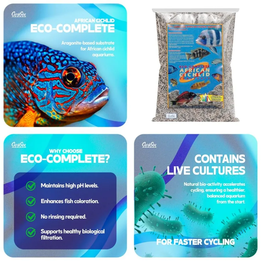 Eco-Complete African Cichlid Substrate 20 lb Live Sand for Aquariums Supports High pH, Buffers Water for Life Ideal for African
Eco-Complete African Cichlid Substrate 20 lb Live Sand for Aquariums Supports High pH, Buffers Water for Life Ideal for African