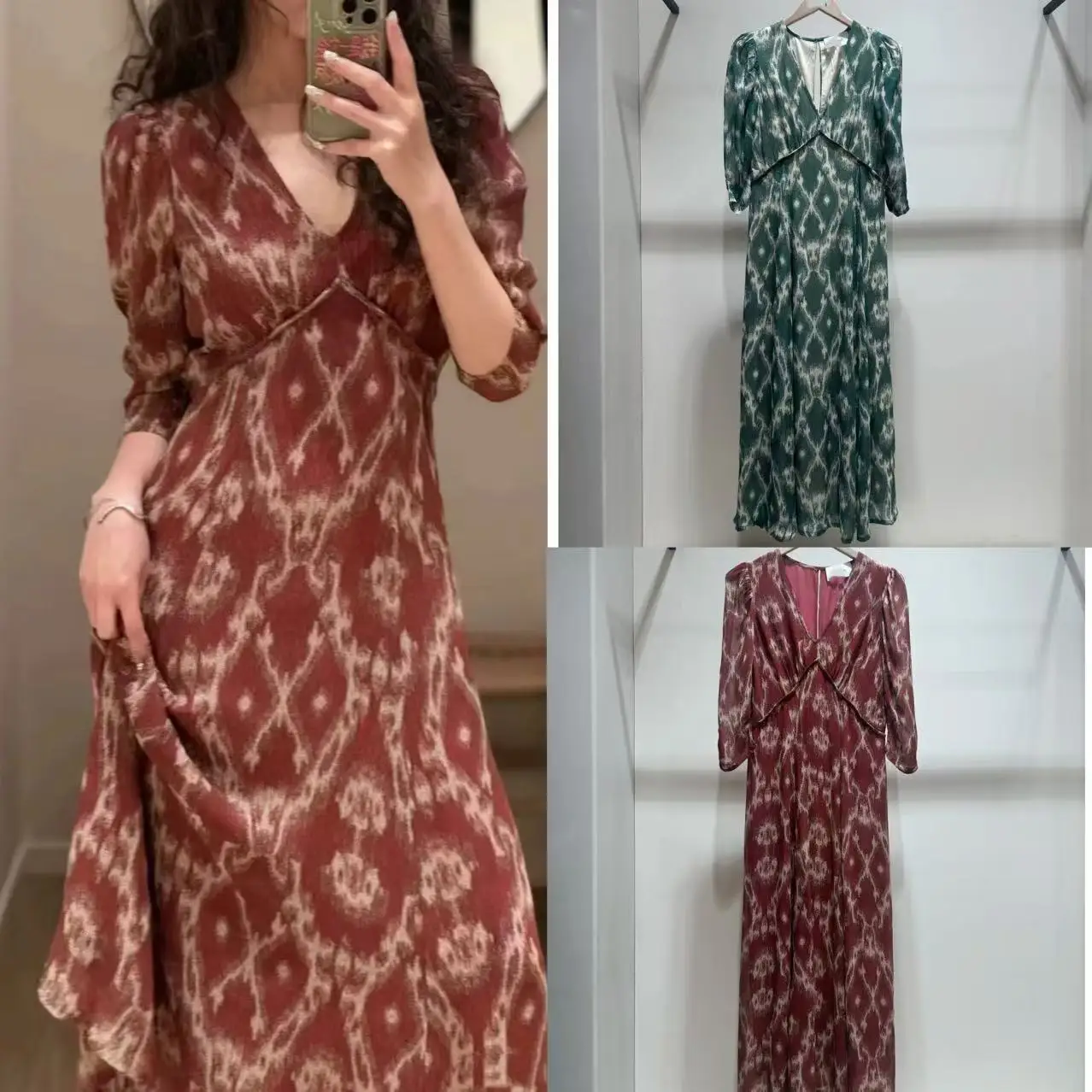 Spring Summer 2025 New Ele adow Silhouette Floral Snake Print High Waist V-Ne Five-Quarter Sve Dr Polyester Fiber
Spring Summer 2025 New Ele adow Silhouette Floral Snake Print High Waist V-Ne Five-Quarter Sve Dr Polyester Fiber