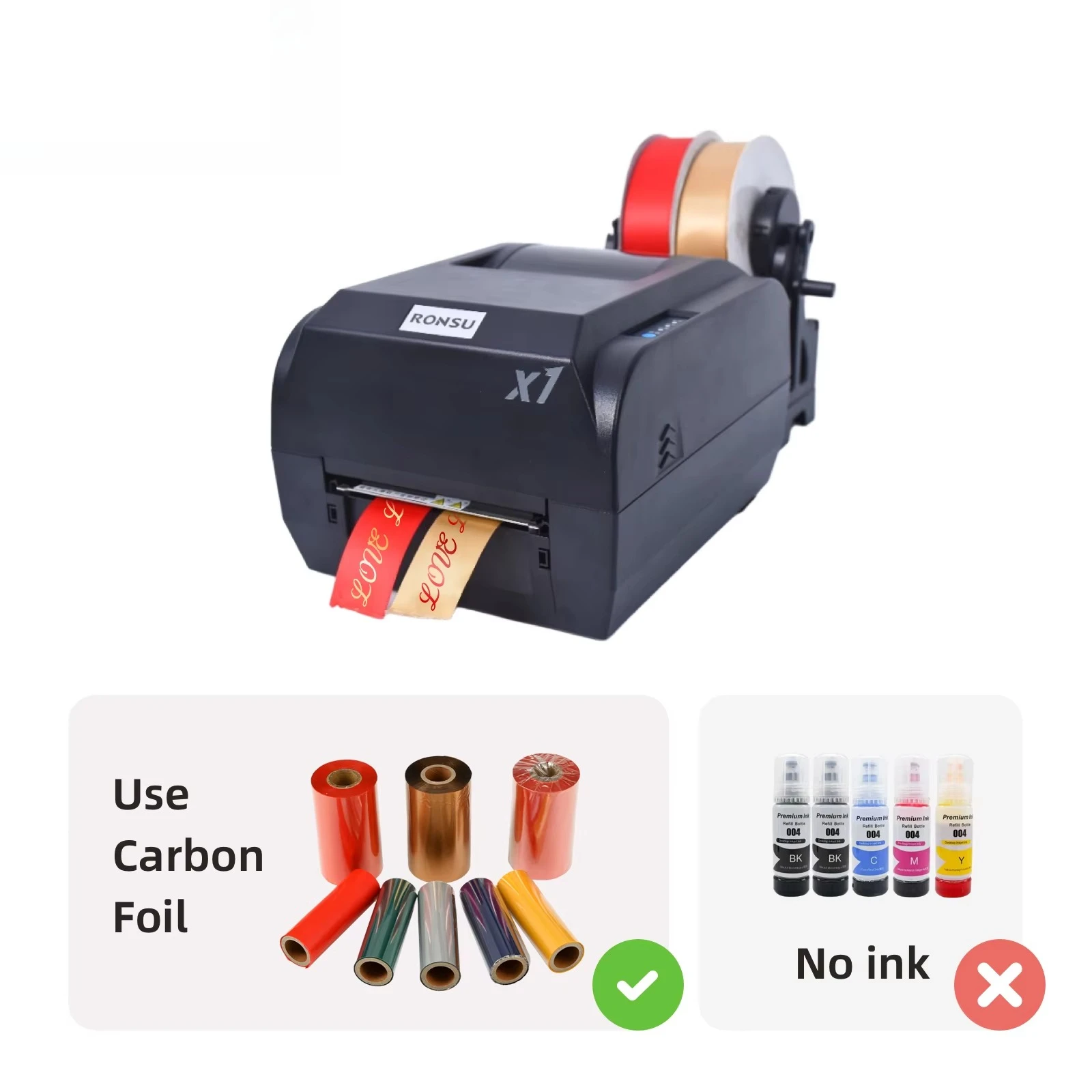 For Double-row Gift Satin Ribbon Printer Machine Multi-function Desktop High-speed Label Printer Sticker Machine