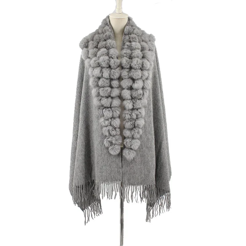 2026 Autumn Triangle Real Rabbit Fur Pom Pom Shawl Fashion Warm Winter Cashmere Shawl Wraps Winter Women Cashmere Tassel
2026 Autumn Triangle Real Rabbit Fur Pom Pom Shawl Fashion Warm Winter Cashmere Shawl Wraps Winter Women Cashmere Tassel
