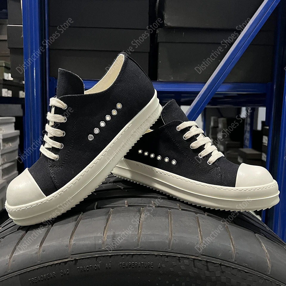 Ro Classic Men Shoes Women Sneakers Black Canvas Low Top Casual Shoes Thick Sole Lace Up Luxury Flat Sneakers Metal Hole Shoes
Ro Classic Men Shoes Women Sneakers Black Canvas Low Top Casual Shoes Thick Sole Lace Up Luxury Flat Sneakers Metal Hole Shoes
