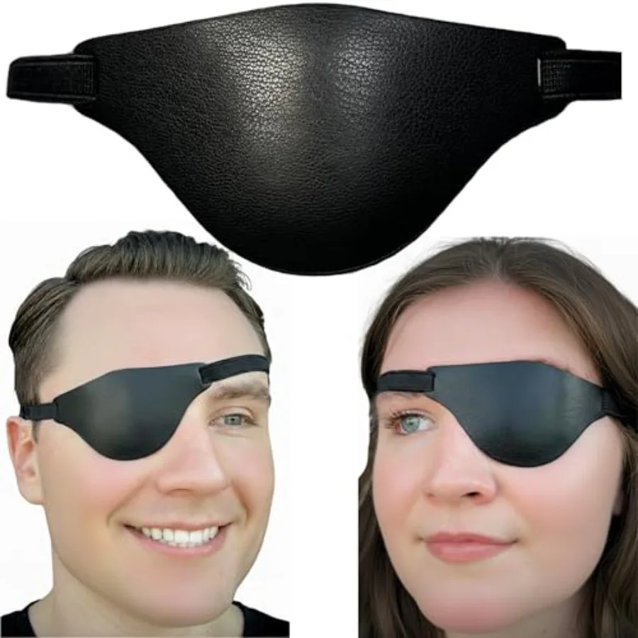 Black Leather Eye Patch with Adjustable Band and Concave Design - Comfortable Medical Eye Patch for Left or Right Eye
Black Leather Eye Patch with Adjustable Band and Concave Design - Comfortable Medical Eye Patch for Left or Right Eye
