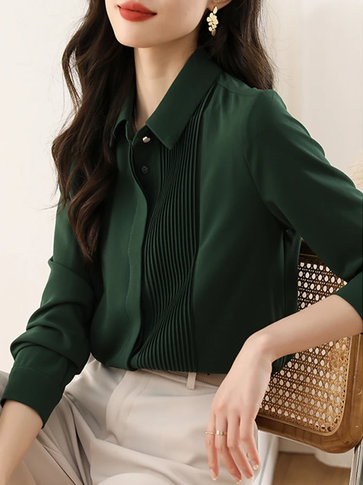 Elegant Collar Long Sleeve Chiffon Shirt Women's Spring Fashion Commute Shirt Versatile Quality Top French Style Slim Fit
Elegant Collar Long Sleeve Chiffon Shirt Women's Spring Fashion Commute Shirt Versatile Quality Top French Style Slim Fit