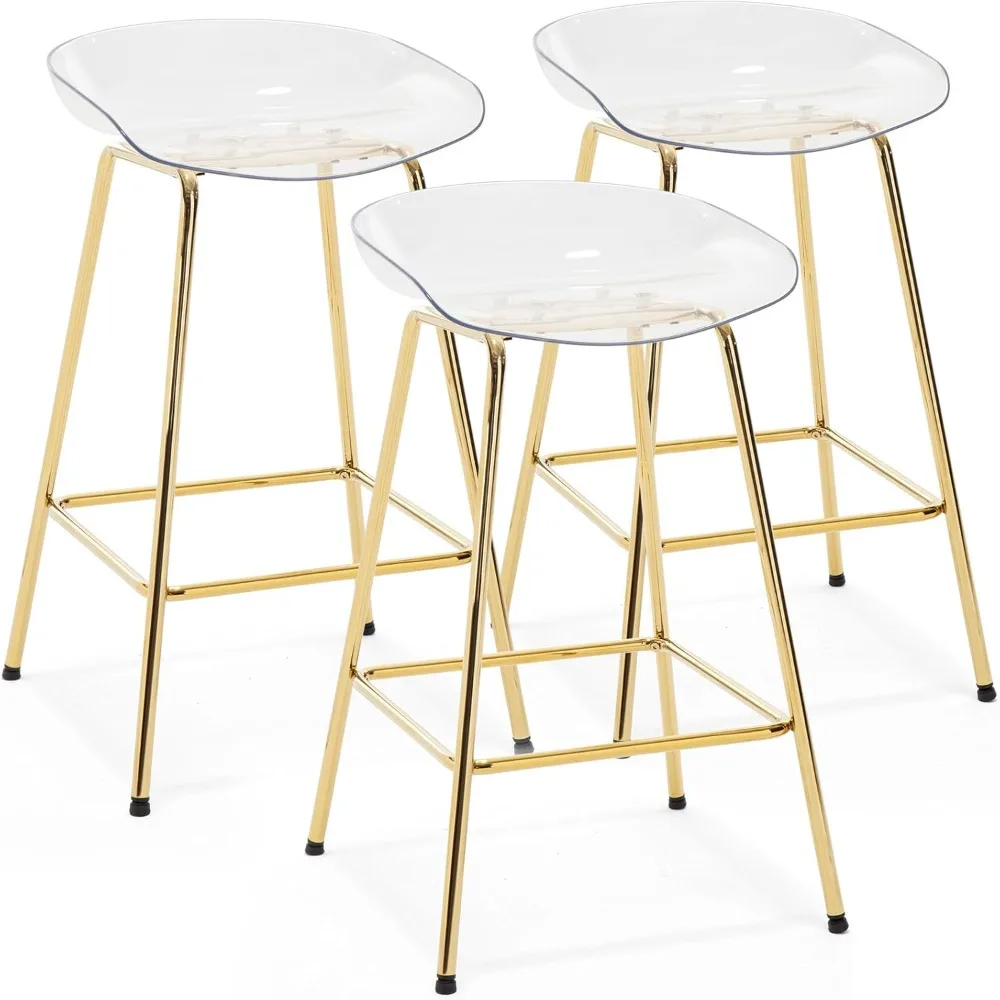 26" Counter Height Bar Stools Set of 3, Modern Backless Barstools with Clear Plastic Seat for Kitchen Island Breakfast Island St
26" Counter Height Bar Stools Set of 3, Modern Backless Barstools with Clear Plastic Seat for Kitchen Island Breakfast Island St
