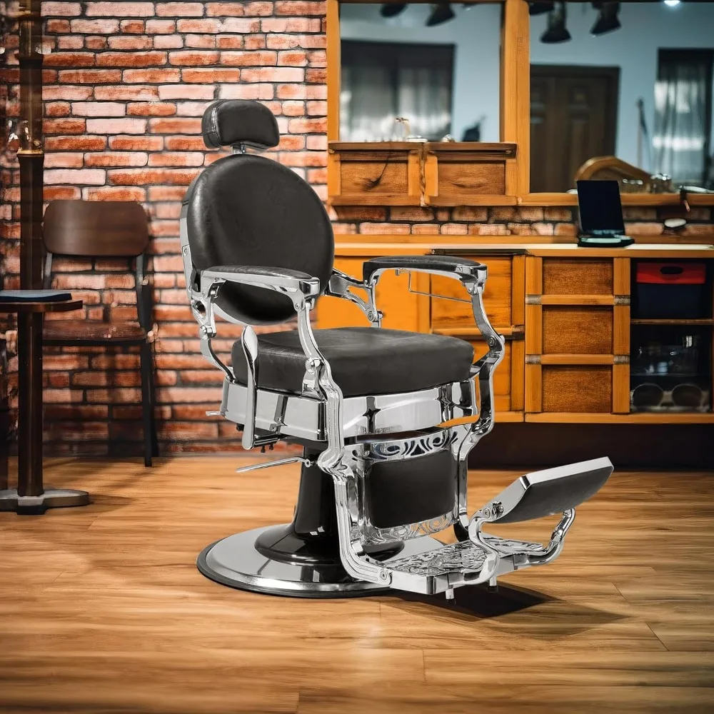 Heavy Duty Vintage Recline Barber Chair Hydraulic with Headrest, Supports up to 700lbs & 360°Rotatable, Professional Salon Spa
Heavy Duty Vintage Recline Barber Chair Hydraulic with Headrest, Supports up to 700lbs & 360°Rotatable, Professional Salon Spa