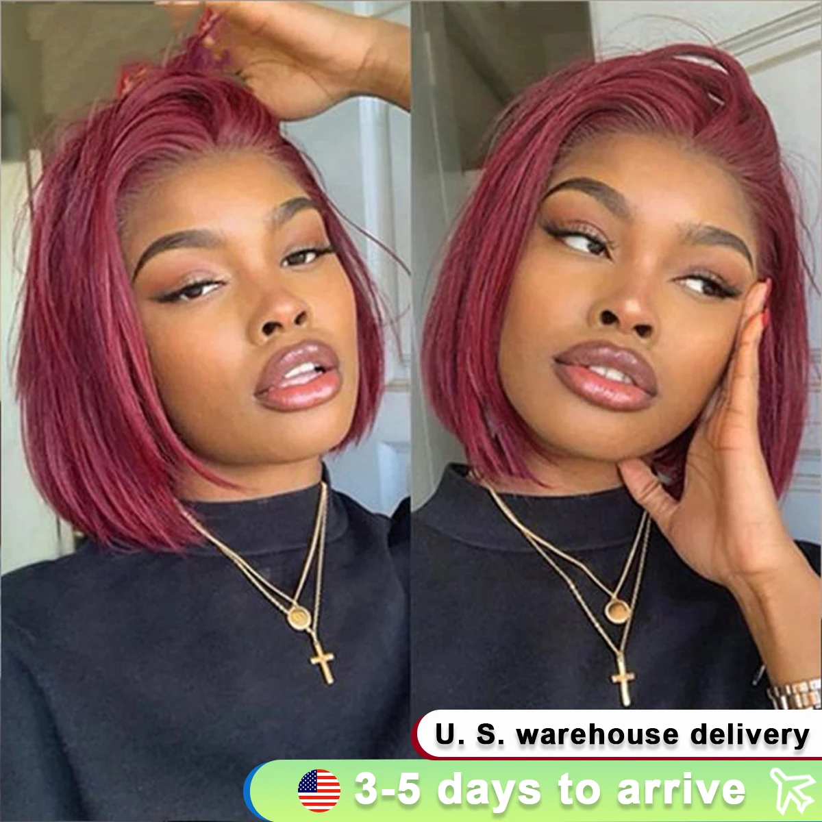 99J Dark 13X4 Lace Frontal Clousre Wig Real Human Hair Wigs Thick Straight Wig Human Hair Wigs Transparent Lace Human Hair Wig
99J Dark 13X4 Lace Frontal Clousre Wig Real Human Hair Wigs Thick Straight Wig Human Hair Wigs Transparent Lace Human Hair Wig