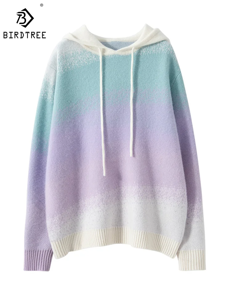 Birdtree 65% Wool 35% Cashmere Pullover Thicken Hooded Gradient Color Casual Comfort Warm Sweater Fall Winter Hoodies T3N425QM
Birdtree 65% Wool 35% Cashmere Pullover Thicken Hooded Gradient Color Casual Comfort Warm Sweater Fall Winter Hoodies T3N425QM