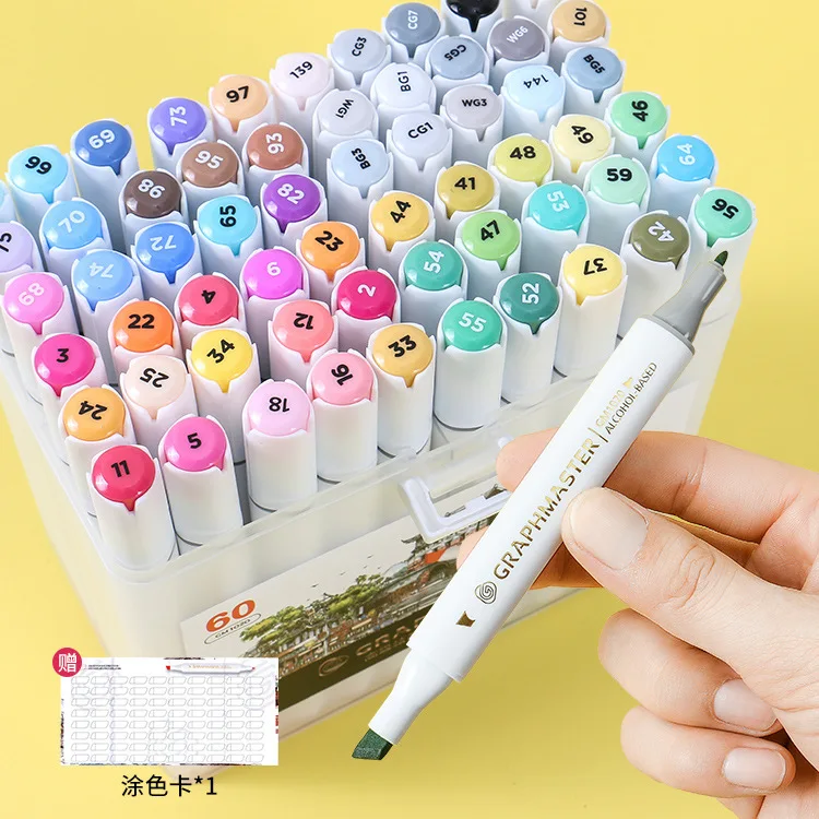 Gm1020 alcohol marker student set children's color painting pen animation art double headed marker
Gm1020 alcohol marker student set children's color painting pen animation art double headed marker