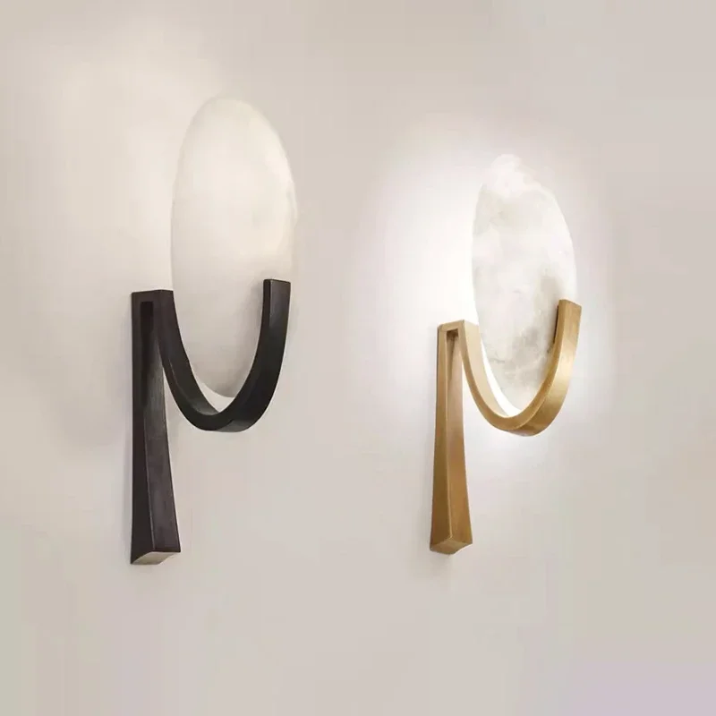 Postmodern Luxury Wall Lamps Copper Marble Wall Sconces Natural Stone Bedroom Living Room Art Decoration LED Lighting Fixtures
Postmodern Luxury Wall Lamps Copper Marble Wall Sconces Natural Stone Bedroom Living Room Art Decoration LED Lighting Fixtures