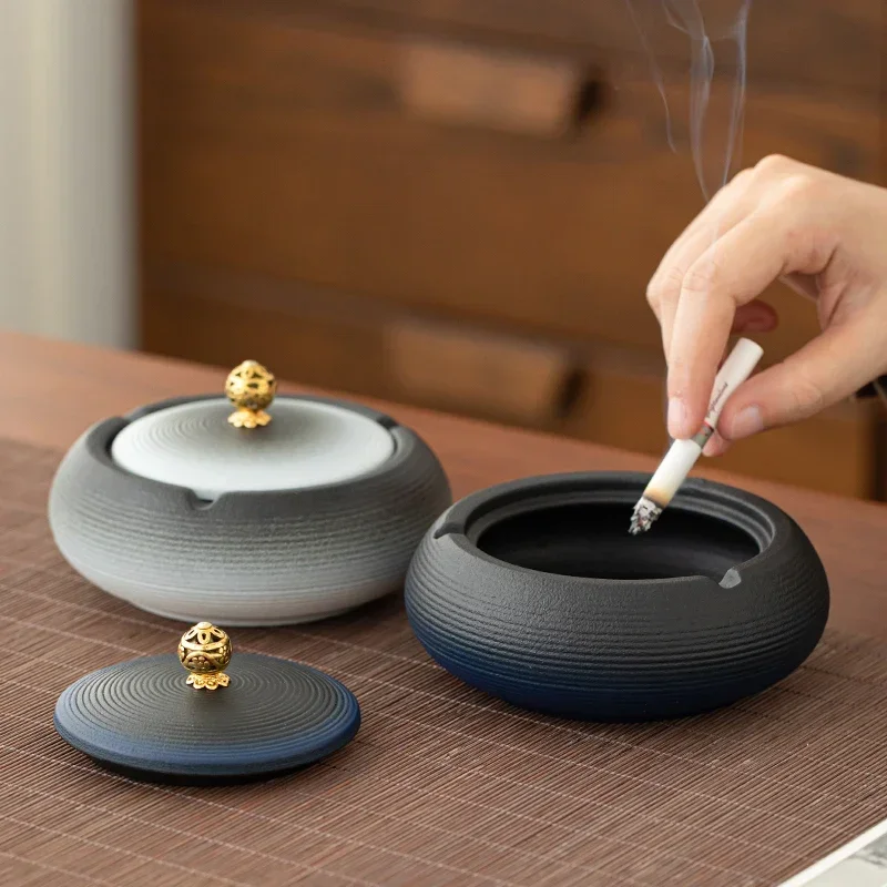 Coarse Pottery Ashtray with Lid Large Creative Office Bedroom Living Room Household Ceramic with Lid Anti-fly Ash Cigarette Case
Coarse Pottery Ashtray with Lid Large Creative Office Bedroom Living Room Household Ceramic with Lid Anti-fly Ash Cigarette Case
