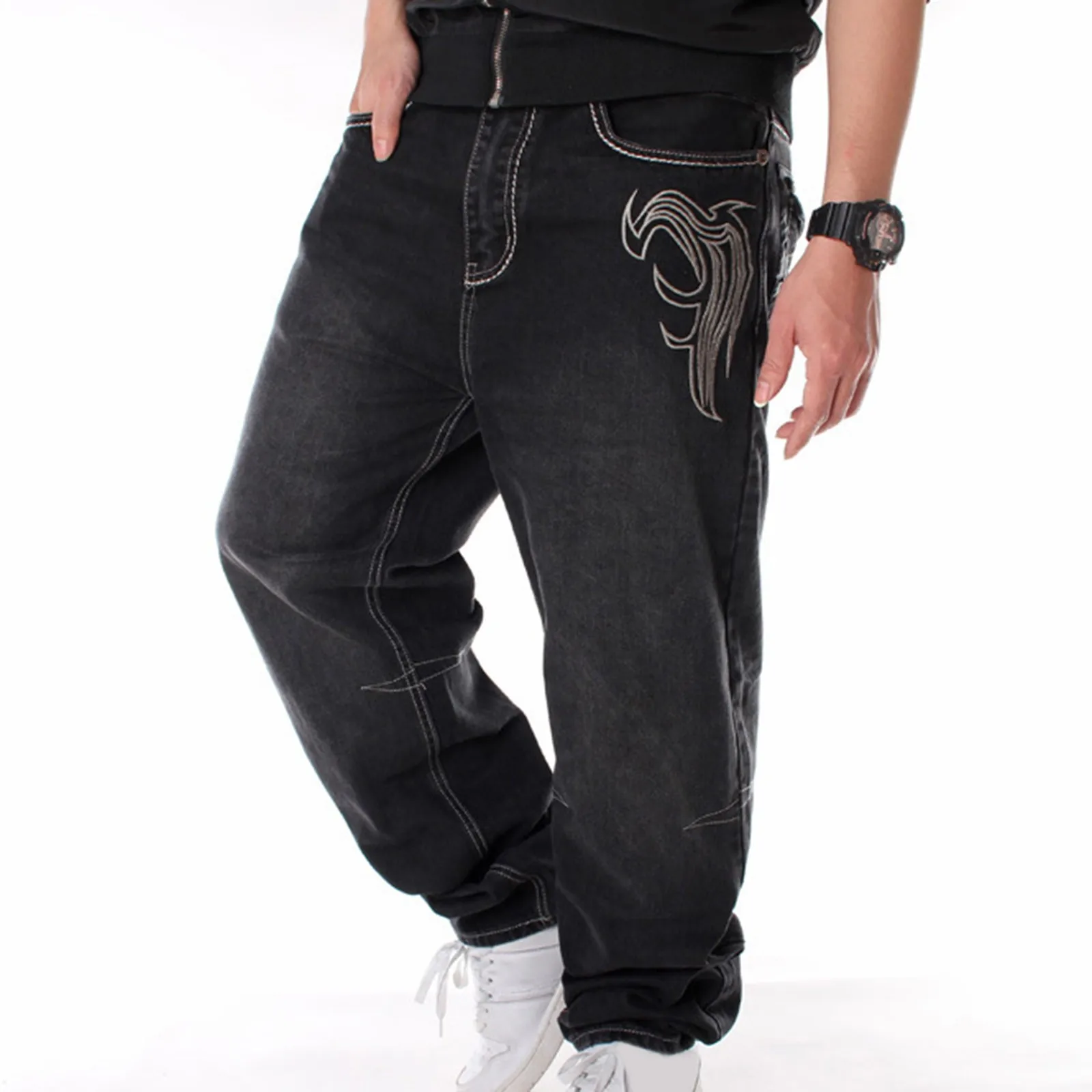 Men's Baggy Jeans Wide Leg Straight Hiphop Skateboard Loose Denim Pants For Men Street Dance Hip Hop Rap Male Black Trouses
Men's Baggy Jeans Wide Leg Straight Hiphop Skateboard Loose Denim Pants For Men Street Dance Hip Hop Rap Male Black Trouses