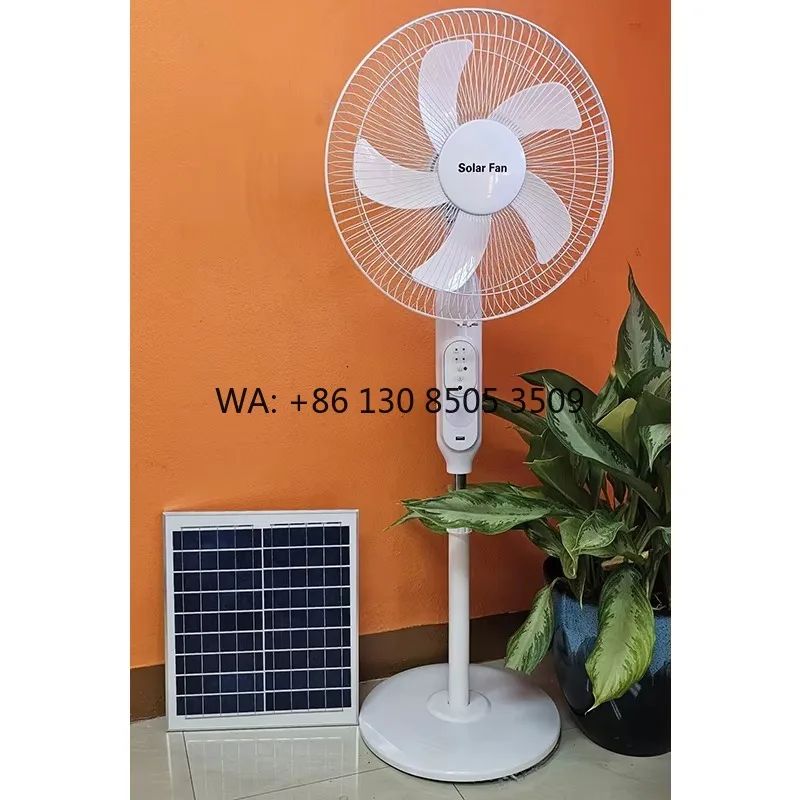Home Camping 16inch Rechargeable Lithium Battery Powered Solar Fan with Solar Panel
Home Camping 16inch Rechargeable Lithium Battery Powered Solar Fan with Solar Panel
