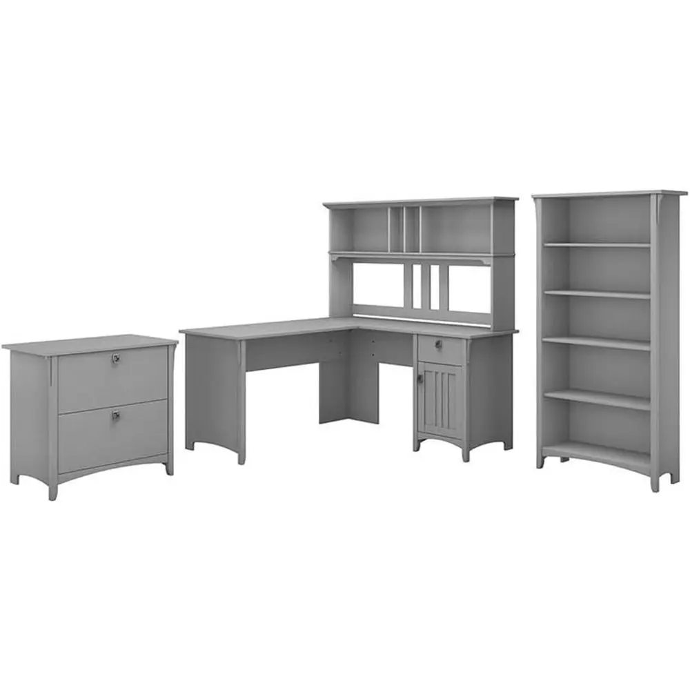 Bush urniture Salinas L Shaped Desk with Hutch, ile Cabinet and 5 Shel Bookcase | 3 Piece Living Room urniture Set in e Cod Gray
Bush urniture Salinas L Shaped Desk with Hutch, ile Cabinet and 5 Shel Bookcase | 3 Piece Living Room urniture Set in e Cod Gray