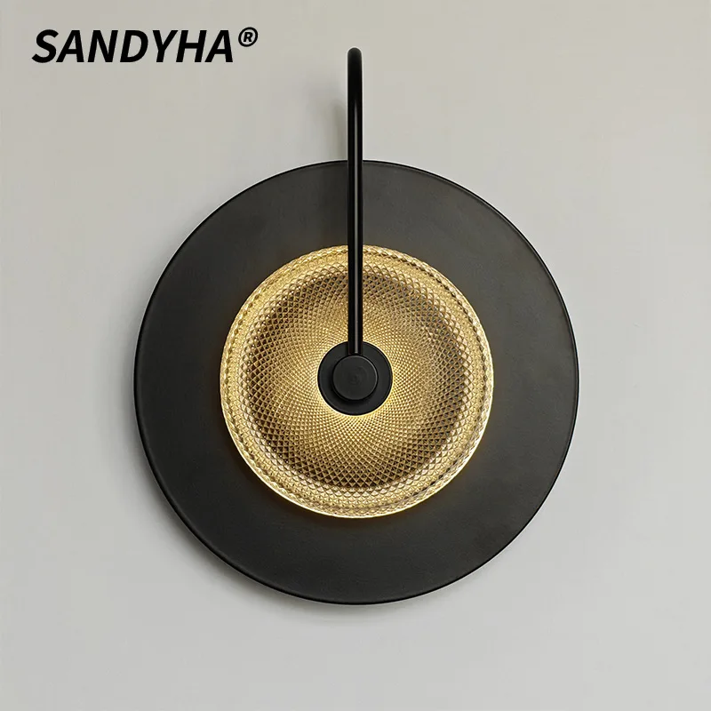 SANDYHA Modern Simple Iron Art Wall Lamp Circular Glass LED Light for Living Room Decor Bedroom Bedside Table Lighting Fixtures
SANDYHA Modern Simple Iron Art Wall Lamp Circular Glass LED Light for Living Room Decor Bedroom Bedside Table Lighting Fixtures