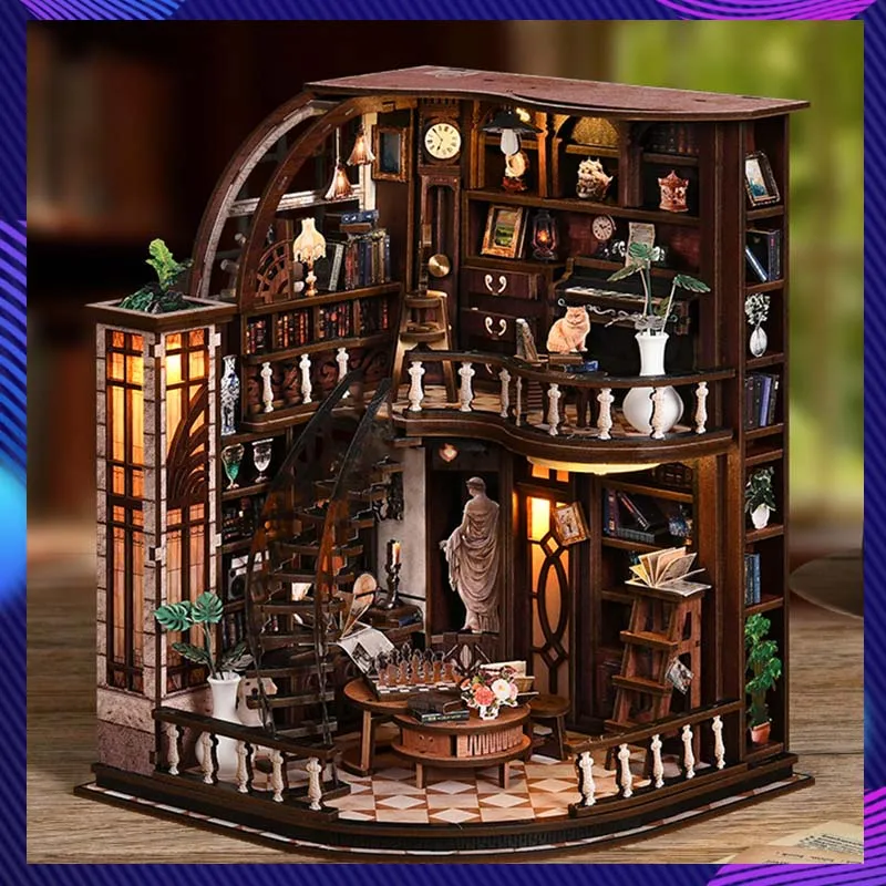DIY Book Nook Bacchus Bookstore 3D Miniature Wooden Handmade Assembled Bookend Model Building Kits For Home Office Decor Gift
DIY Book Nook Bacchus Bookstore 3D Miniature Wooden Handmade Assembled Bookend Model Building Kits For Home Office Decor Gift