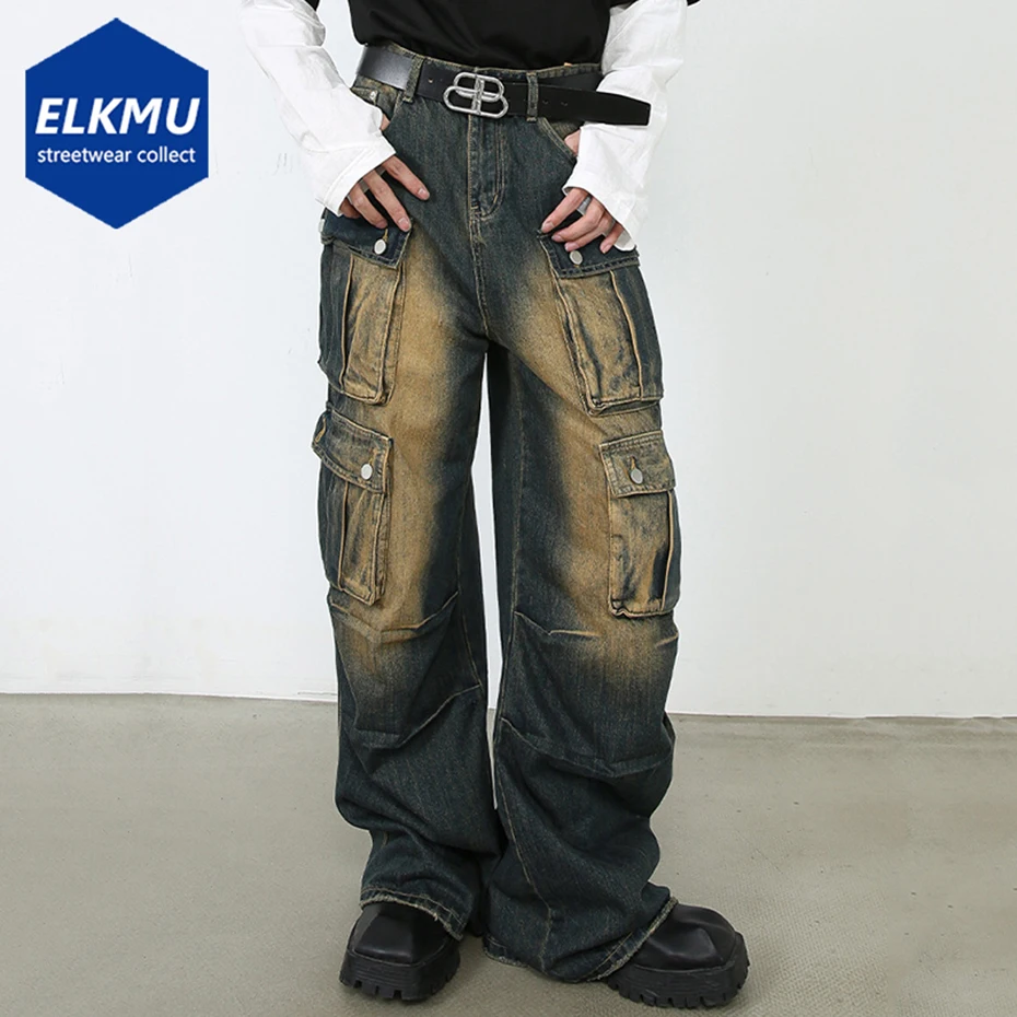 Vintage Blue Cargo Jeans Men Streetwear Baggy Denim Pants Loose Jeans Trousers Multi Pockets
Vintage Blue Cargo Jeans Men Streetwear Baggy Denim Pants Loose Jeans Trousers Multi Pockets