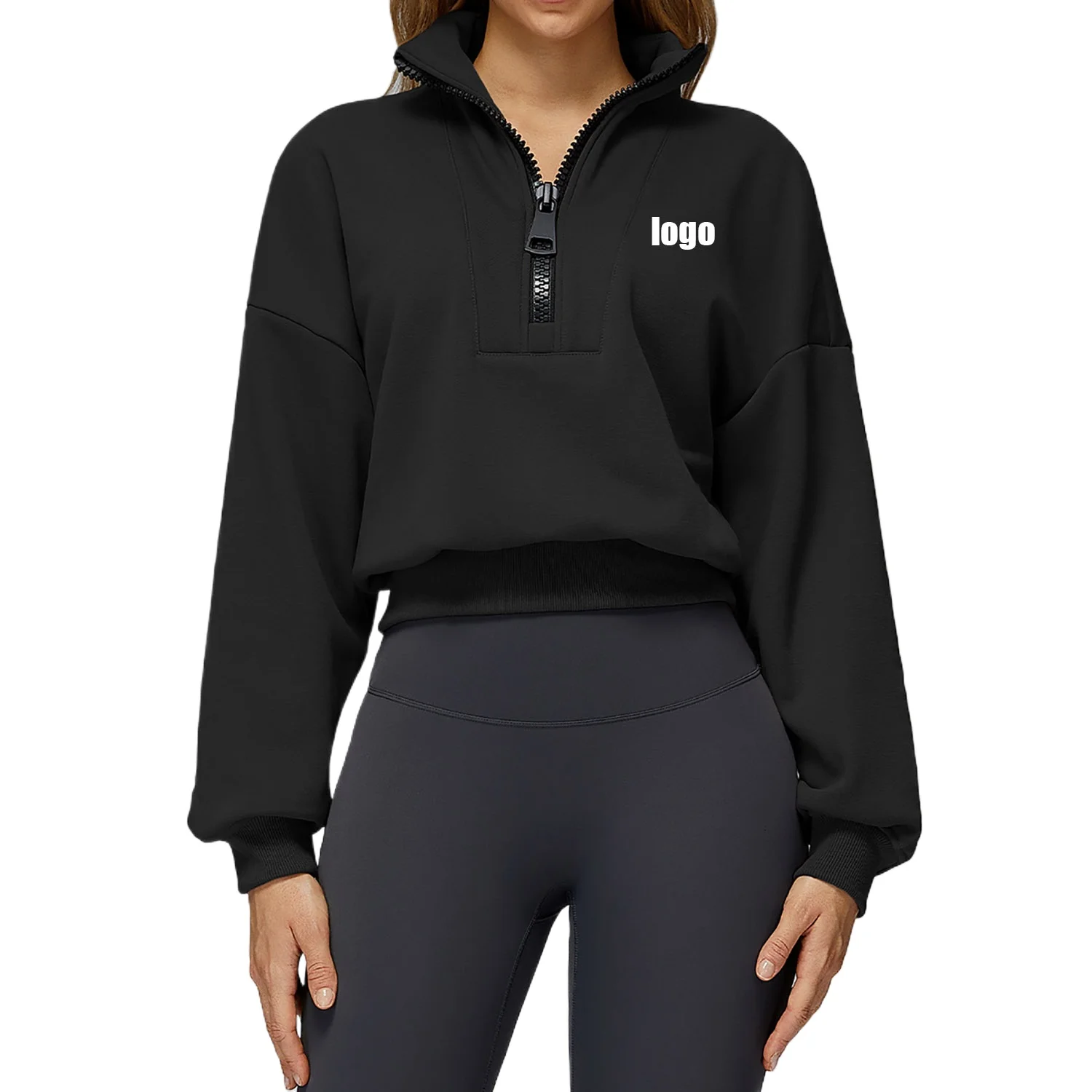 Custom LOGO women's autumn winter sports sweater stand-up collar loose windproof sweater fleece warm casual outdoor sports top
Custom LOGO women's autumn winter sports sweater stand-up collar loose windproof sweater fleece warm casual outdoor sports top