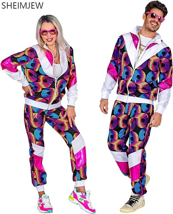 Carnival Adult Disco Retro Trend Party Stage Performance Clothes 80s Costume Sportswear Jacket And Pants Couple Costume Set
Carnival Adult Disco Retro Trend Party Stage Performance Clothes 80s Costume Sportswear Jacket And Pants Couple Costume Set