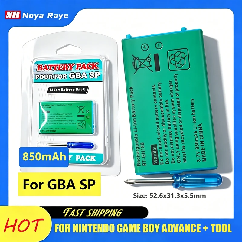 1-6pcs For GBA SP 850mAh Battery Rechargeable battery Lithium-ion Battery Pack For Nintendo Game Boy Advance + tool
1-6pcs For GBA SP 850mAh Battery Rechargeable battery Lithium-ion Battery Pack For Nintendo Game Boy Advance + tool