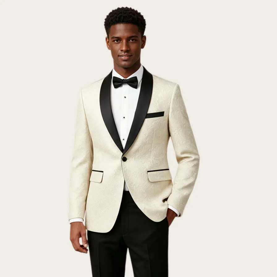Mophiel Luxury Men's Suit Jacquard Groom Wedding Suit 2 Piece Set Shawl Lapel Dinner Jacket Black Pants Prom Slim Fit Customized
Mophiel Luxury Men's Suit Jacquard Groom Wedding Suit 2 Piece Set Shawl Lapel Dinner Jacket Black Pants Prom Slim Fit Customized